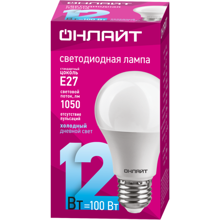 Лампа светодиодная OLL-A60-12-230-6.5K-E27 61 141